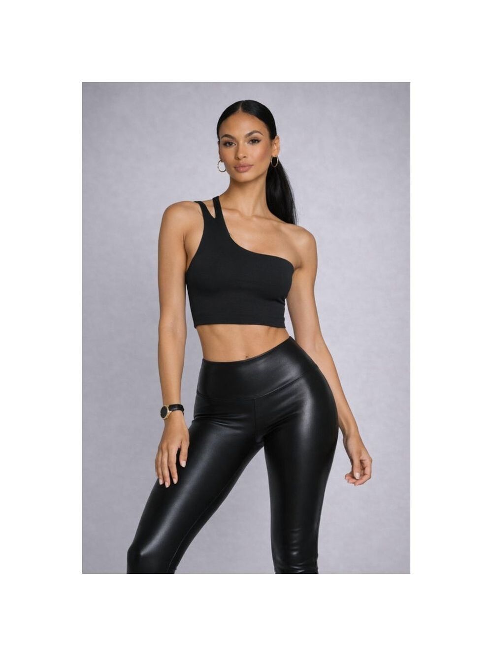 Girlfriend Collective Black One Shoulder Sports Bra M Asymmetrical Activewear NW